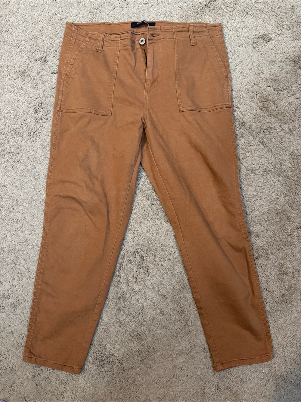 Cropped Utility Ankle Pants in Caramel Brown